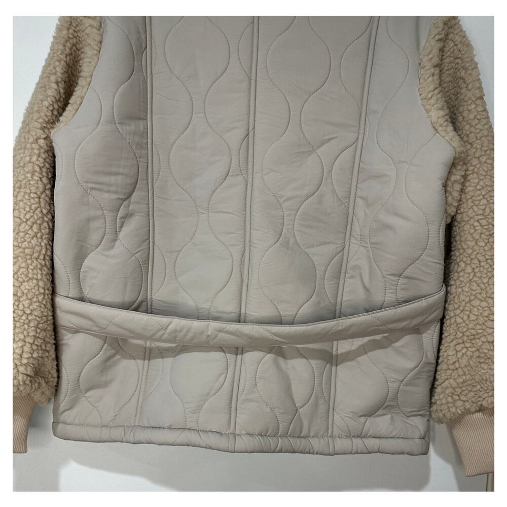 Line + Dot Milan Padded Sherpa Jacket Neutral/Cream Medium NWT Urban Outfitters - Picture 13 of 16
